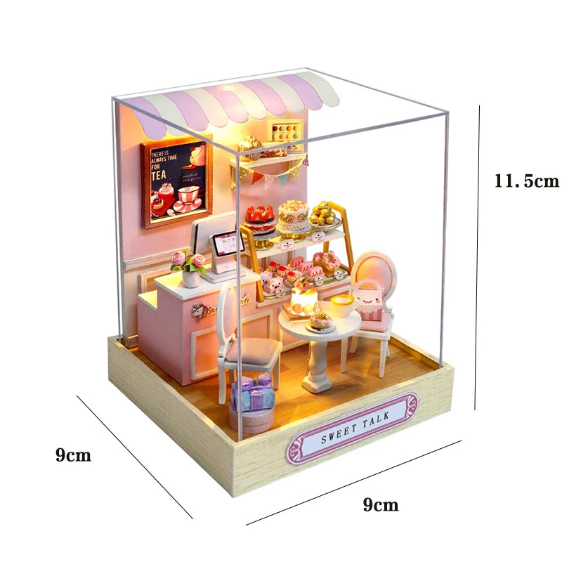 Magic Wooden Doll House Mini Kit DIY Handmade Assembly Model Building Room Bedroom Decoration 3D Puzzle Girl Toy Birthday Gifts