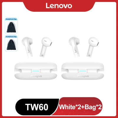 Original Lenovo TW60 TWS Bluetooth Headset 5.3 HiFi Sound Low Latency Earbuds Noise Reduction Gaming Sport Headphones