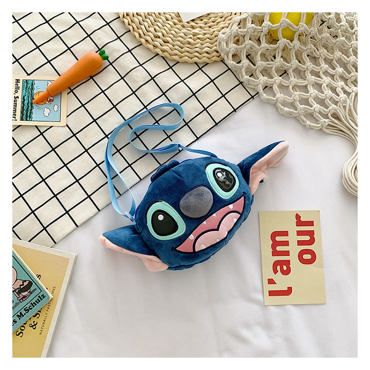 Disney New Lilo & Stitch Plush Toys Kawaii Plush Messenger Bag Girl Handbag Anime Stuffed Toys Children Cartoon Plushie Soft Bag