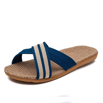 Plus Size Women'S Slippers Flat Sandals Linen Lightweight Casual Summer Slippers Women For Home Free Shipping