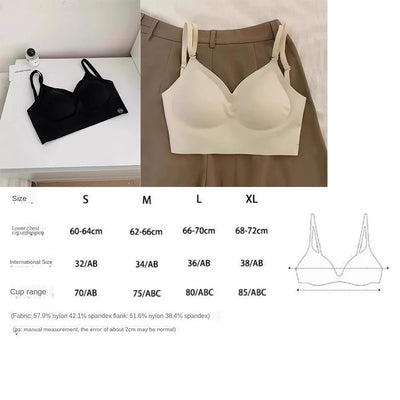 1 Piece Contrast Lace Wireless Bra, Comfy & Elegant Scallop Trim Bra, Women's Lingerie & Underwear