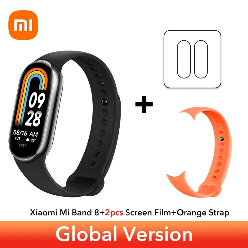 الإصدار العالمي من سوار Xiaomi Band 8 AMOLED مقاس 1.62 بوصة وعمر بطارية طويل للغاية يصل إلى 16 يومًا وسوار ذكي مزود بأكثر من 150 وضعًا رياضيًا