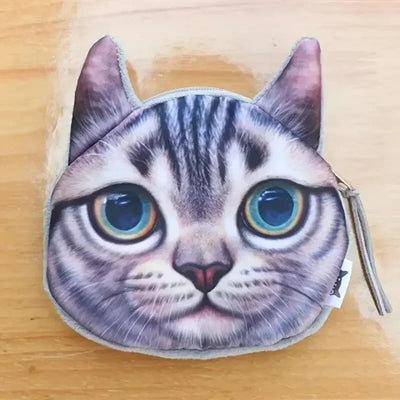 Cute Cartoon Cat Plush Coin Purse Animal Cat Coin Bag Sweet Purse Snack Funny Storage Bag