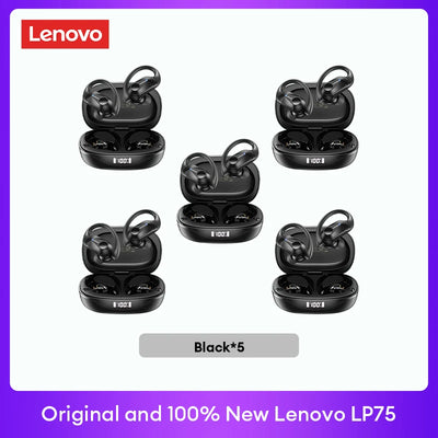 Original Lenovo LP75 2/3/5pcs TWS Bluetooth V5.3 Headphones Wireless LED Digital Display Earphones Low Latency Gaming Headset