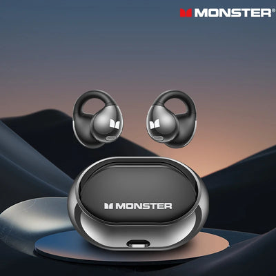 Monster AC600 Earclip Design Wireless Bluetooth V5.4 Earphone Noise Reduction HD Calls Earbuds IP5X Waterproof Sport Headphones