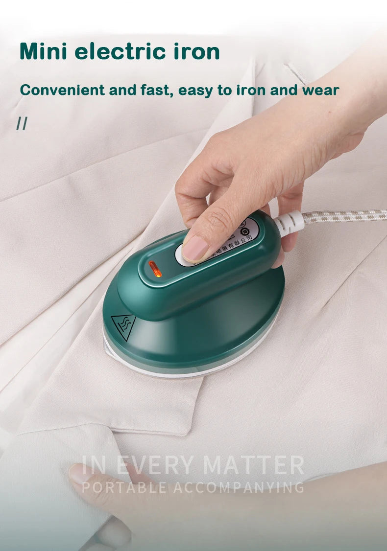 220V Mini Portable Iron Handheld Garment Ironing Machine Ceramic Titanium Soleplate Clothes Fabric Ironing For Household Travel