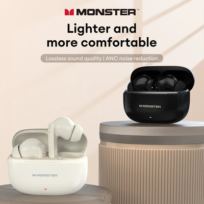 سماعة Monster XKT27 Bluetooth V5.4 ذات وضع الاستعداد الطويل وسماعات أذن HIFI Sound وذكية لتقليل الضوضاء ومكالمات عالية الدقة