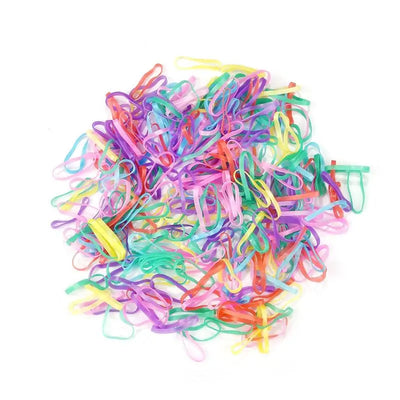 1000Pcs/Bag Colorful Small Disposable Hair Bands Scrunchie Girls Elastic Rubber Band Ponytail Holder Hair Accessories Hair Ties