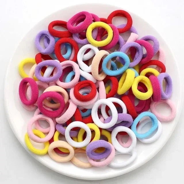 200PCS Women Girls Colorful Nylon Elastic Hair Bands Ponytail Hold Small Hair Tie Rubber Bands Scrunchie Hair Accessories