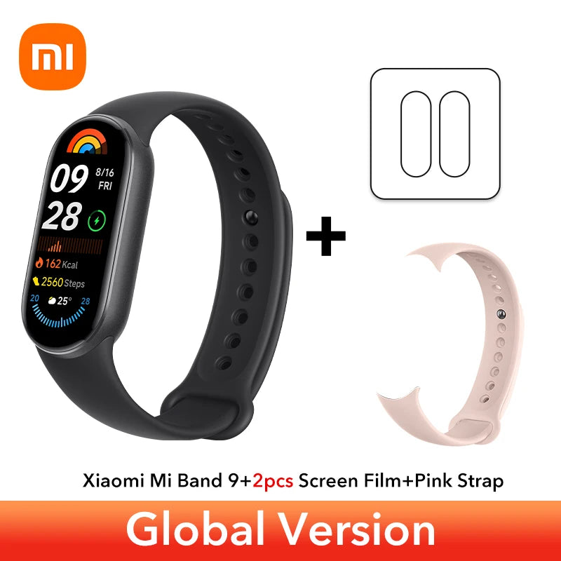 الإصدار العالمي من سوار Xiaomi Smart Band 9 مع أكثر من 150 وضعًا رياضيًا وشاشة AMOLED مقاس 1.62 بوصة وإطار معدني ملون ومراقبة الأكسجين في الدم طوال اليوم