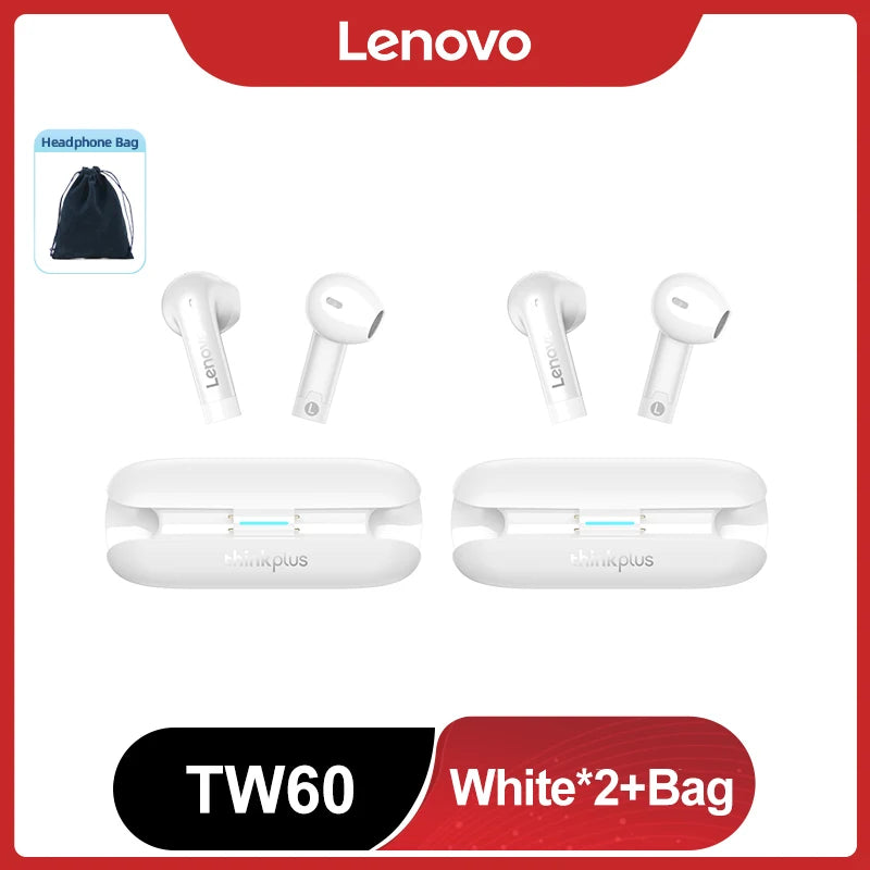 Original Lenovo TW60 TWS Bluetooth Headset 5.3 HiFi Sound Low Latency Earbuds Noise Reduction Gaming Sport Headphones