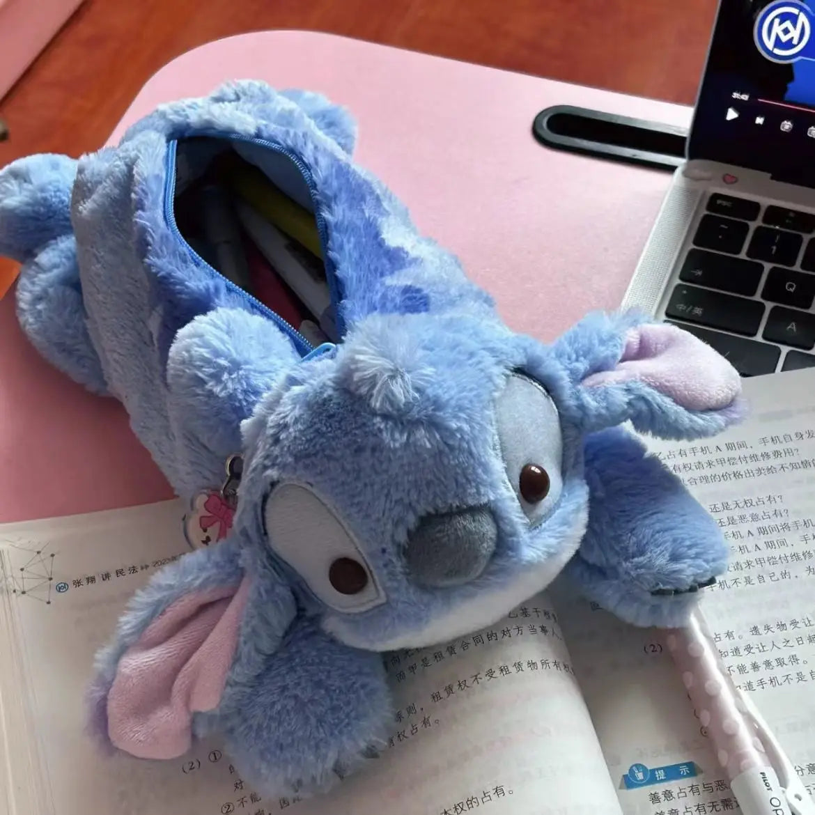 Disney Stitch Anime Plush Cute Pencil Case Kawaii Pen Bag Kids School Home Stationery Box Lilo & Stitch Plush Bags Kids Gift Toy