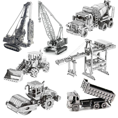 3D Metal Puzzle Mixer Truck Engineering Vehicle DIY Handmade Assembly Model Jigsaw Puzzle Toys For Adult Kids