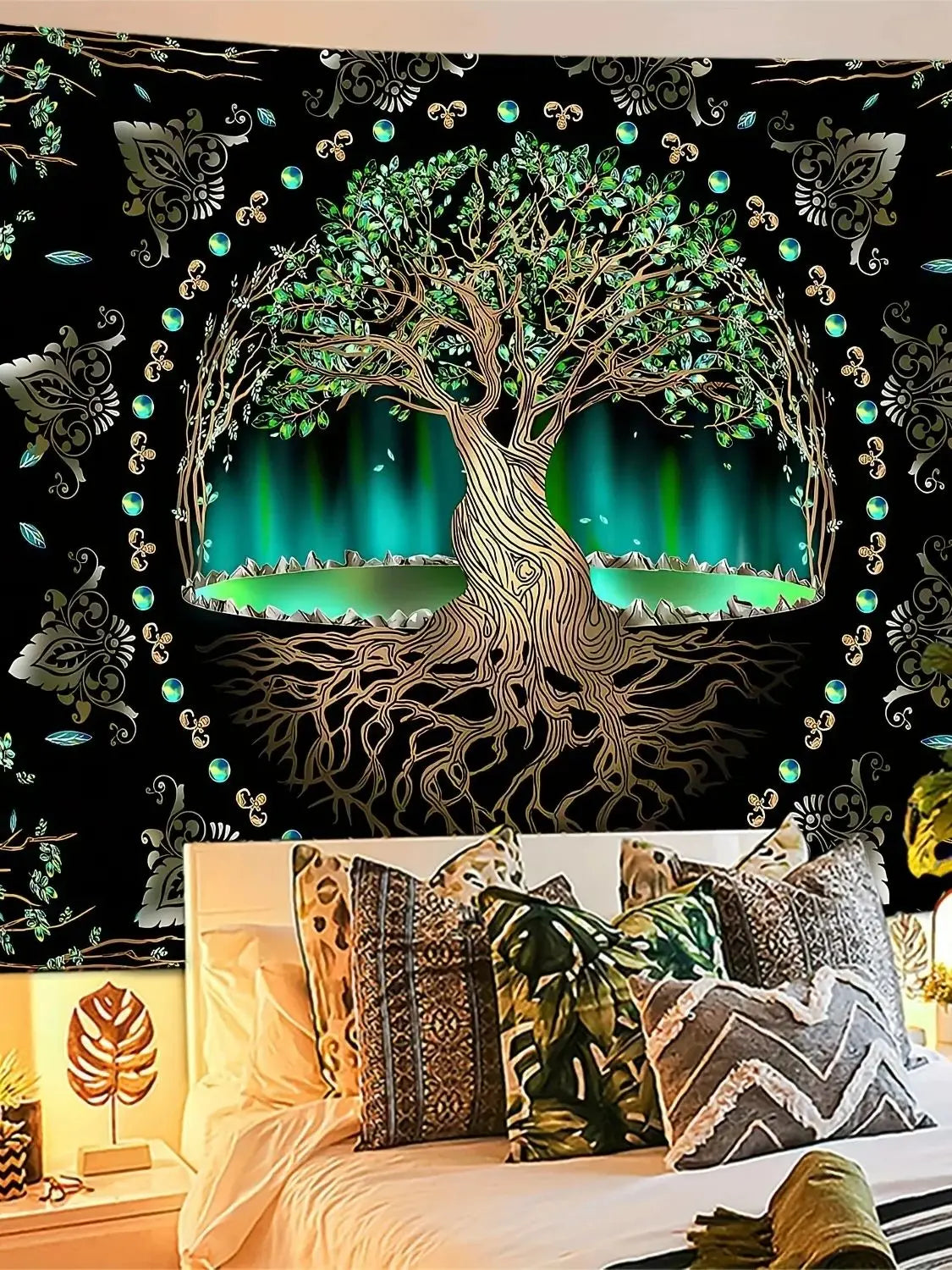 1Pcs 75x58cm Cosmic Life Tree Tapestry Dreamy Big Tree Wall Blanket Home Decor Origin Tree Background Wall Hanging Cloth for Be