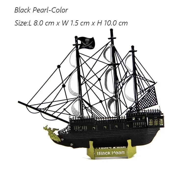 3D Metal Puzzle Multicolor Manual Black Pearl U-Boat XXI Titanic Golden Hind Famous Ship Warship Assemble Model Jigsaw Puzzles