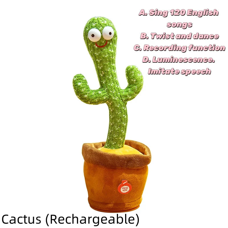 Kids Dancing Talking Cactus Toys Interactive Talking Sunny Cactus Electronic Plush Toy Home Decoration for Children Xmas Gifts