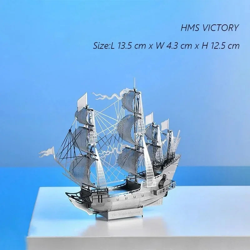 3D Metal Puzzle Multicolor Manual Black Pearl U-Boat XXI Titanic Golden Hind Famous Ship Warship Assemble Model Jigsaw Puzzles