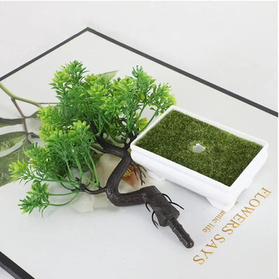 Garden Arrangement Ornaments Plastic Plants Bonsai Small Tree Pot Fake Plant Potted Flower Home Room Table Decoration