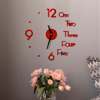 3D Mirror Wall Clock Modern Design Creative Acrylic Quartz Wall Clocks Stickers