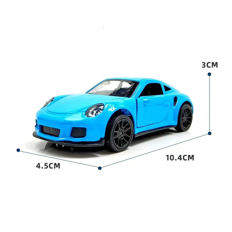 1:43 Diecast Alloy Car Model Metal Pull Back Simulation Car Toy Boy Sports Car Ornament with to Open the Door Toys for Kids