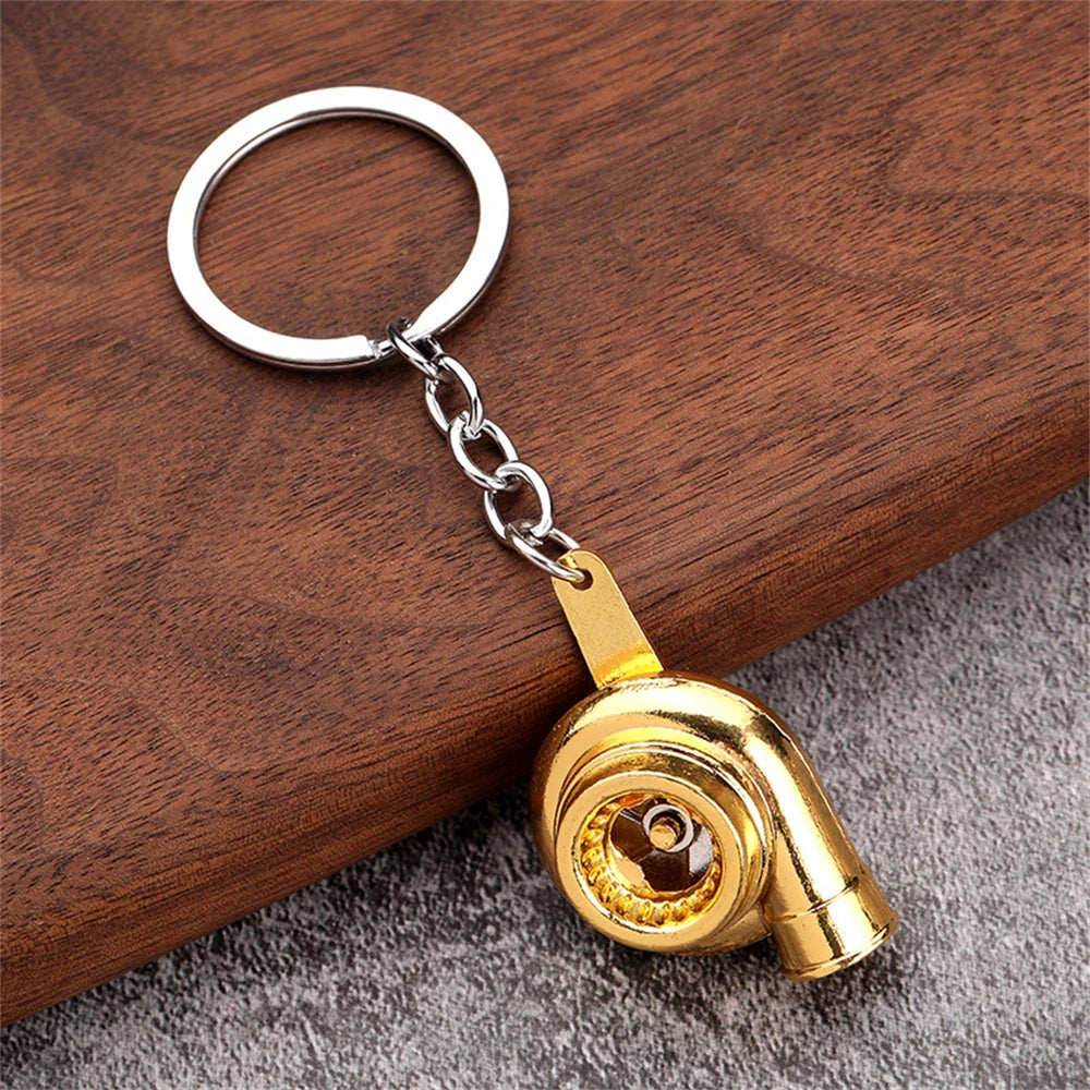 Creative Turbo Hub Keychain Classic Mini Meatl Auto Parts Pendant Key Ring Men Car Key Holder Gifts