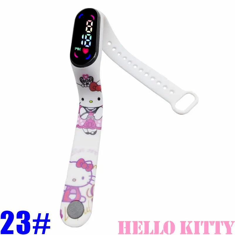 Anime Hello Kitty Kuromi Melody Digital Watch Cartoon Cute Kids Silicone LED Watch Child Birthday Gifts Christmas Party Favors