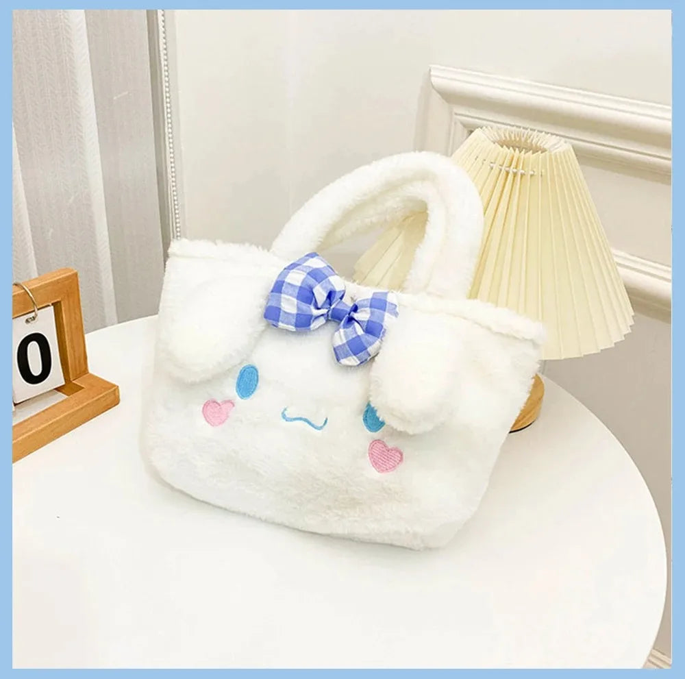 Kawaii Sanrio Bag Kuromi Plush Backpack Lolita Style Plushies Stuffed Animal Doll Toys My Melody Bag Women Tote Girl Christmas