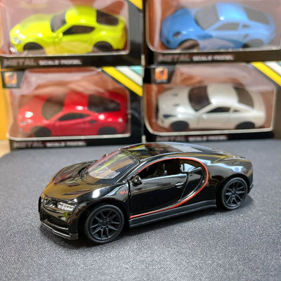 1:43 Diecast Alloy Car Model Metal Pull Back Simulation Car Toy Boy Sports Car Ornament with to Open the Door Toys for Kids