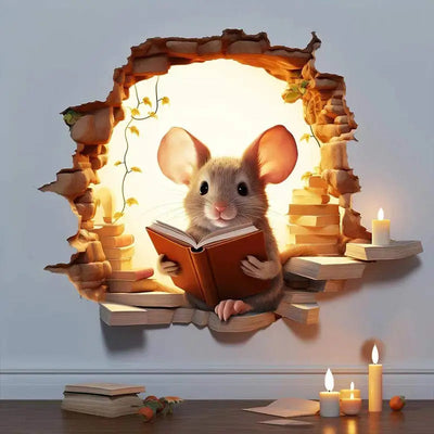 Cute Mouse Wall Sticker Living Room Wall Edge Home Decoration Mural For Kids Bedroom Wallpaper Removable Funny Rats Decals