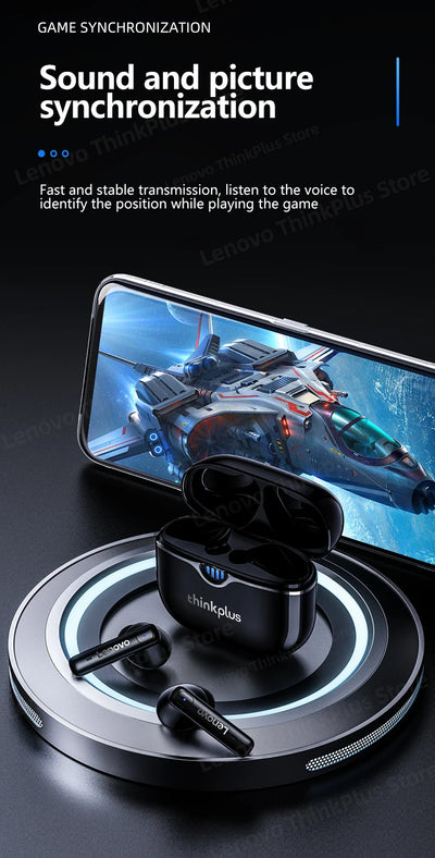 Lenovo LP15 TWS Wireless Bluetooth Headset 5.3 Touch Control Earphones Long Standby Earbuds Bass Low Latency Headphones 2023 New