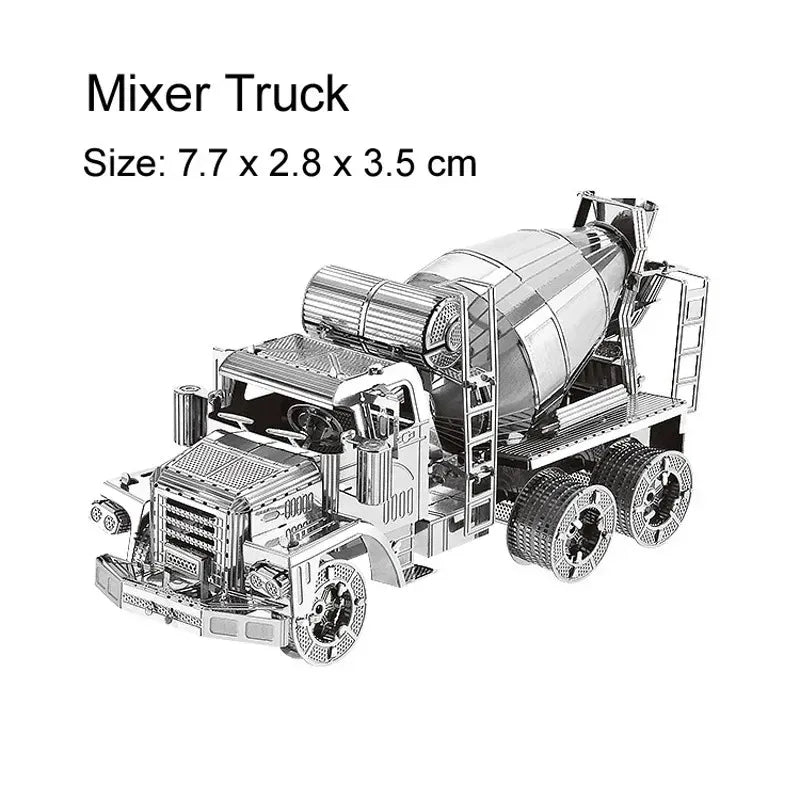 3D Metal Puzzle Mixer Truck Engineering Vehicle DIY Handmade Assembly Model Jigsaw Puzzle Toys For Adult Kids