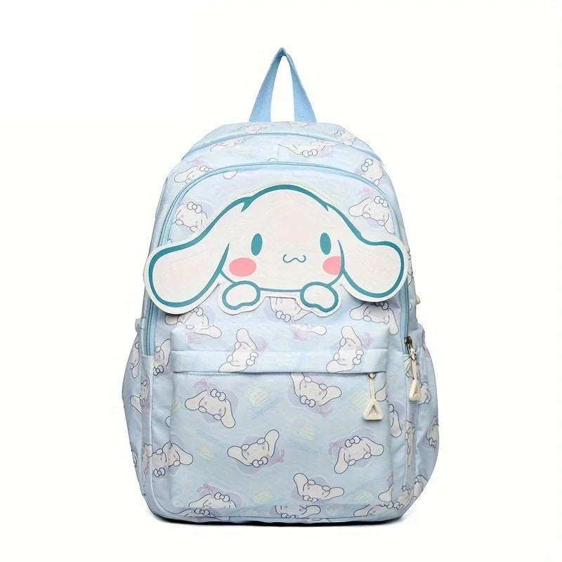 Cinnamoroll Series Backpack Set, Cartoon Anime Schoolbag, Casual Large Capacity Daypack, Student Kids Travel Commute Knapsack