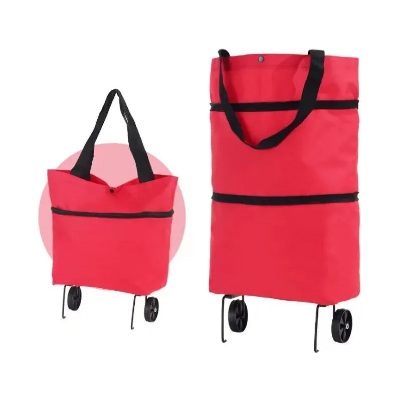 1PC Folding Shopping Bag, Portable Tugboat Bag, Grocery Bag, Large Capacity Supermarket Bag