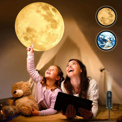 Planet Projection Light Moon Earth Bedroom Ceiling USB Night Light Ins Background Atmosphere Light for Kids Bedroom Wall Decor