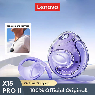 Original Lenovo X15 PROⅡ TWS Bluetooth 5.4 Wireless Earphones Ear Hook Sport Earbuds HD HiFi Sound Long Endurance Game Headphone