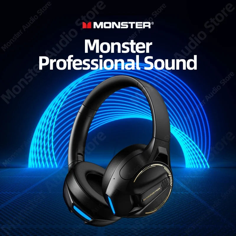 Monster XKH03 Wireless Bluetooth Headset Foldable Noise Cancelling Gaming Headphones Ultra-Long Battery Life Earphones With Mic