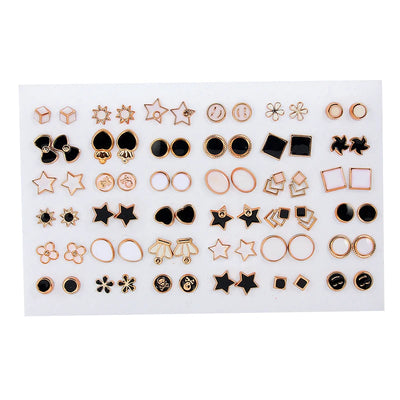 Wholesale 36Pairs/18pairs Mixed Styles Rhinestone Sun Flower Geometric Animal Plastic Stud Earrings Set For Women Girls Jewelry