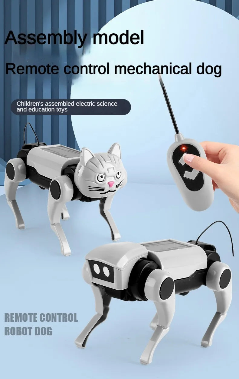 Rc Robot Children's Remote Control Mechanical Dog Toy Science Teaching Diy Assembling Model Electric Set Toys for Boys Kids Gift