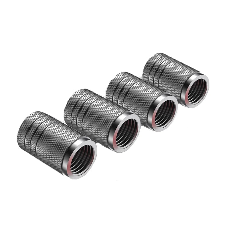 4Pcs Car Tire Valve Stems Cap Knurling Style Tire Valve Cap Aluminum Tire Wheel Stem Air Valve Cap car Universal accessories