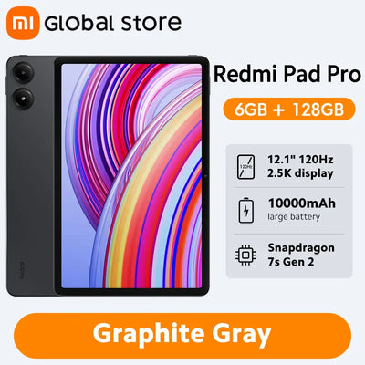 New Xiaomi Redmi Pad Pro Global Version 12.1" 120Hz LCD Display Snapdragon® 7s Gen 2 Mobile Platform 10000mAh 33W Fast Charging