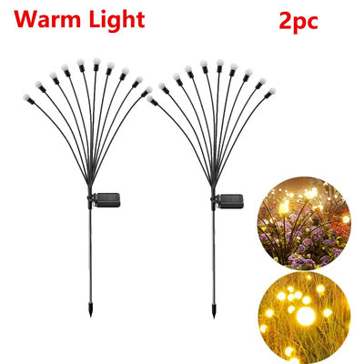 6/8/10 LED Solar Garden Lights Powered Firefly Lights Outdoor Garden Decoration Landscape Lights Firework Firefly Lawn Lamps