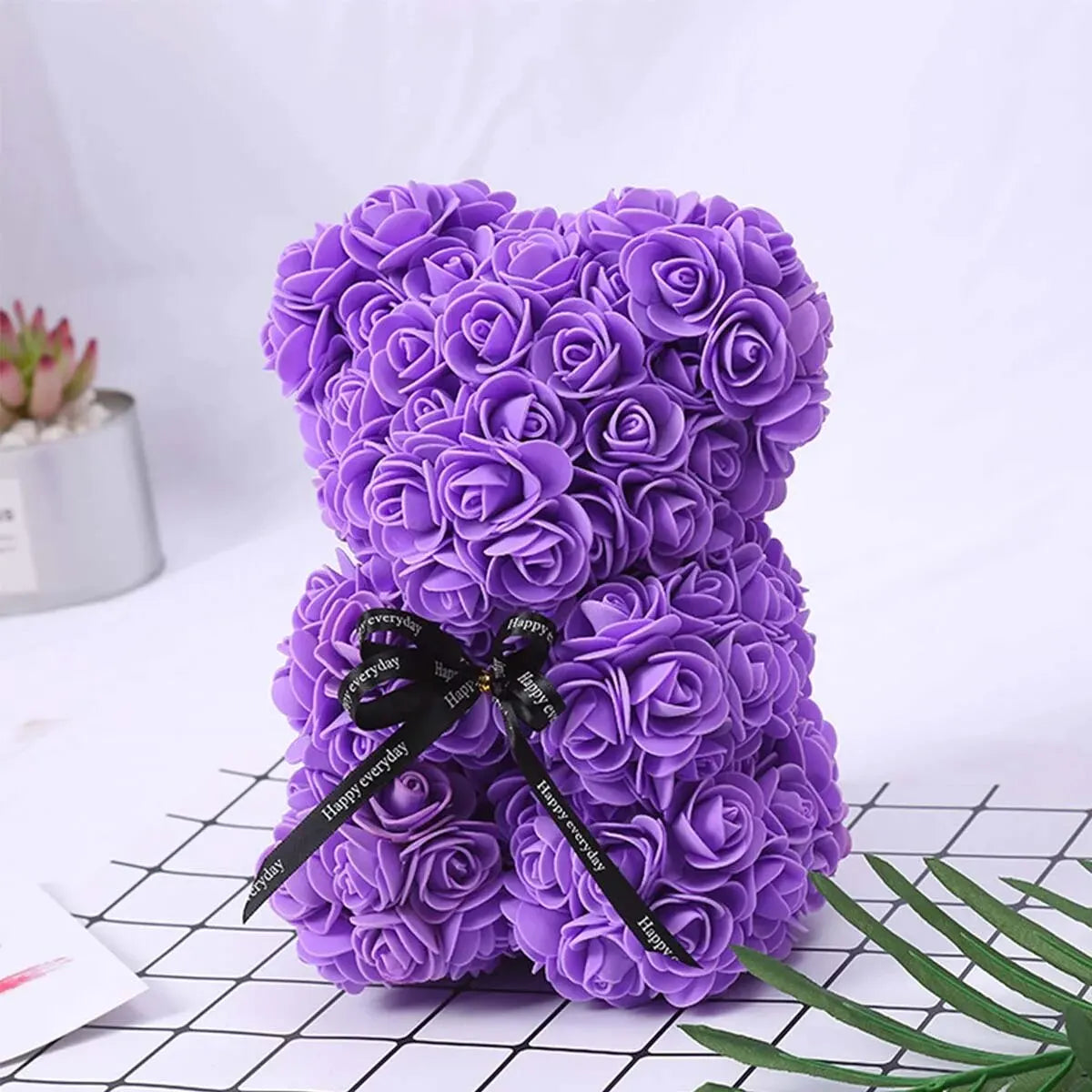 1pc Valentine's Day Gift Creative Rose Bear Gift Box PE Flower Romantic Foam Bear Hug Bear