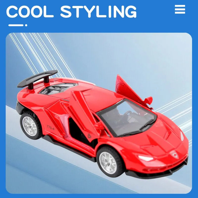 Alloy Sports Car Toy Super Sports Car Sliding Door Retractable Car Structure Model Children Toy Boy Gift