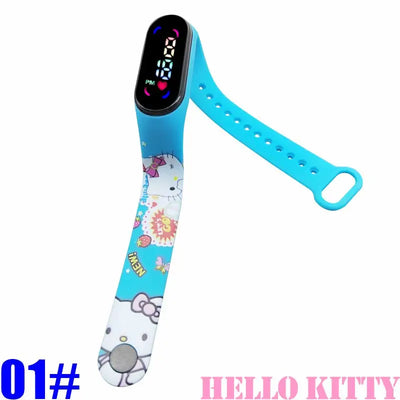 Anime Hello Kitty Kuromi Melody Digital Watch Cartoon Cute Kids Silicone LED Watch Child Birthday Gifts Christmas Party Favors