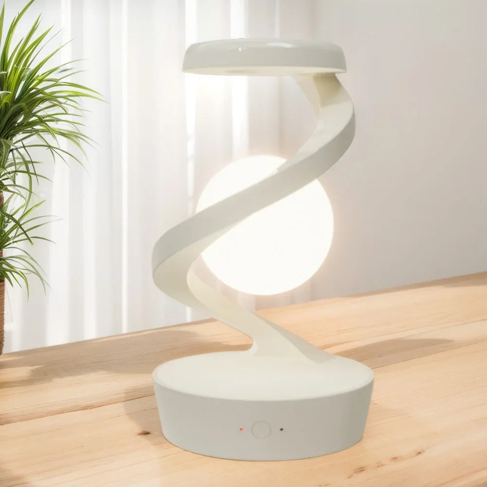 Floating and Spinning in Air with LED Moon Lamp 3D Levitating Ball Lamp RGB with Wireless Phone Charger Floating Moon Table Lamp