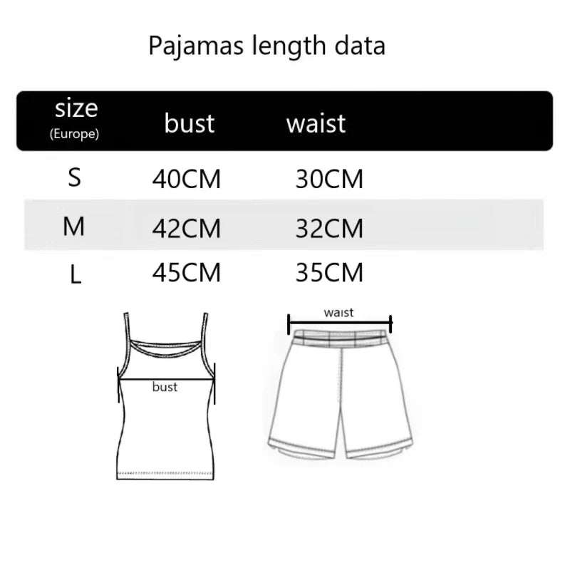 Women Pajamas Sleepwear Pajama Set Sports Camisole And Shorts Ventilate Soft Casual