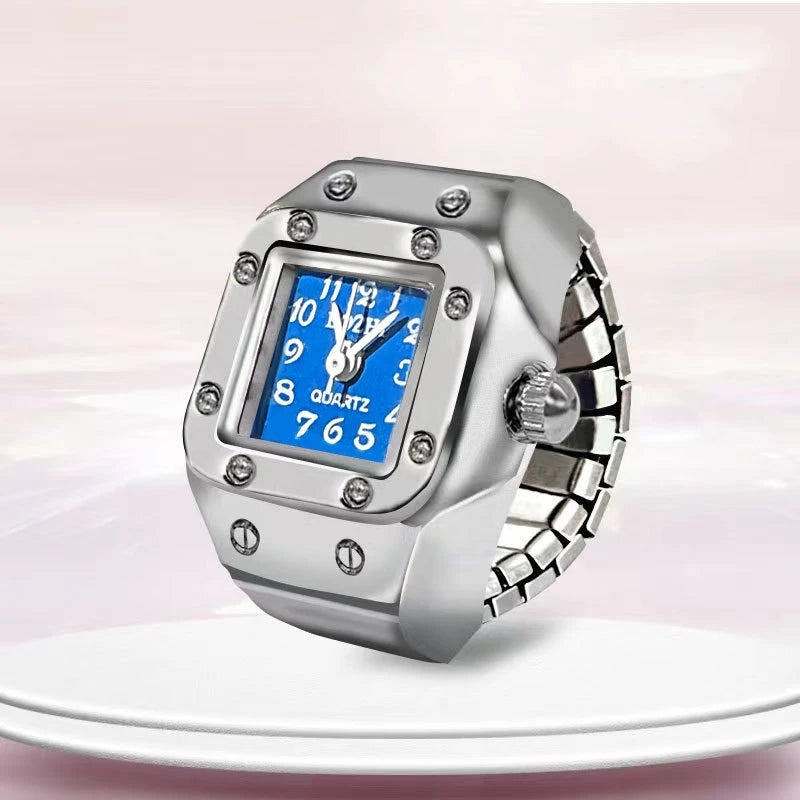 Ring Watch New Hot Selling Creative Alloy Shell Finger Square Dial Couple Men And Women