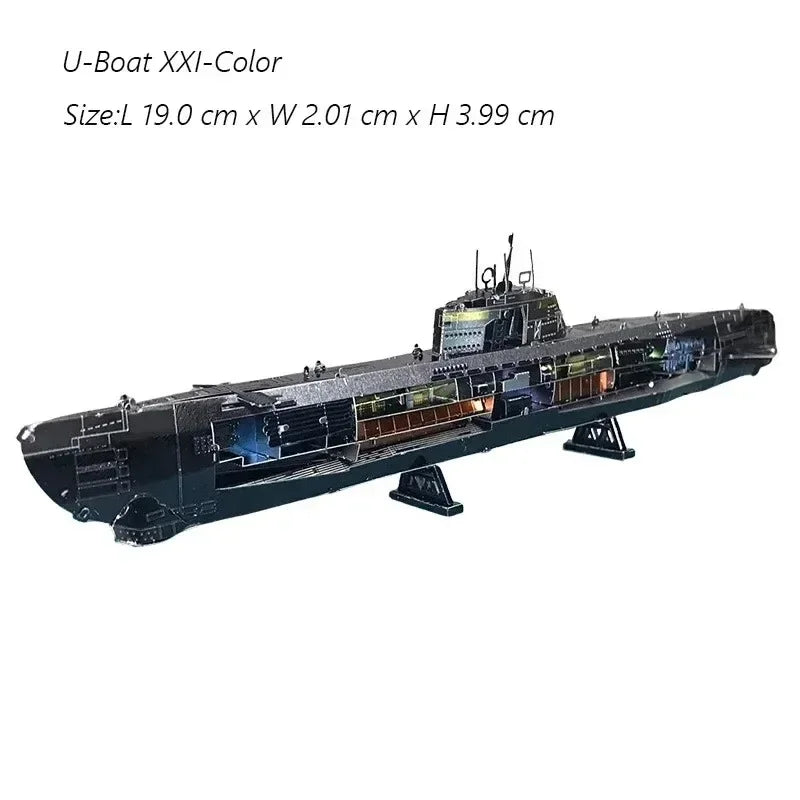 3D Metal Puzzle Multicolor Manual Black Pearl U-Boat XXI Titanic Golden Hind Famous Ship Warship Assemble Model Jigsaw Puzzles