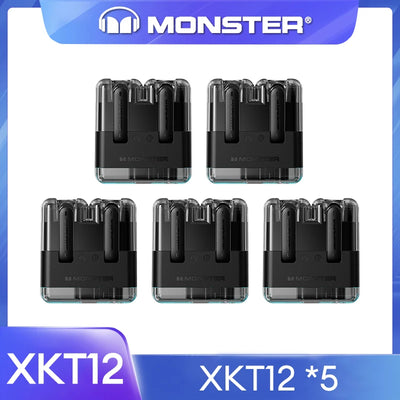 سماعات الألعاب الأصلية Monster XKT12 بتقنية البلوتوث 5.3 TWS وسماعات أذن لاسلكية بتقنية HIFI وسماعات أذن مضادة للضوضاء بسعة 300 مللي أمبير في الساعة