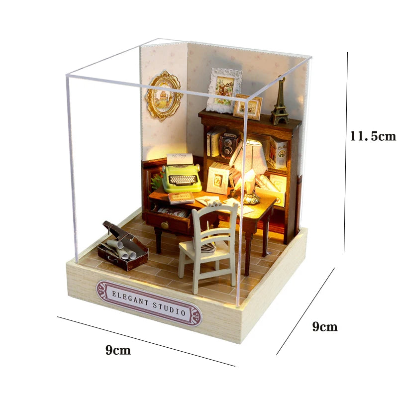 Doll House Kit Mini DIY Flower House Handmade 3D Puzzle Assembly Building Toys Home Bedroom Decoration With Furniture DollHouses